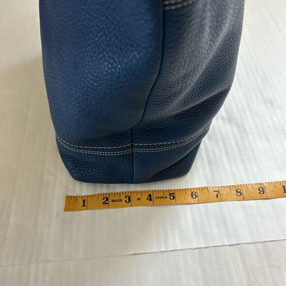 Coach Hamilton Blue Pebbled Leather Hobo Tote Bag - Picture 9 of 16